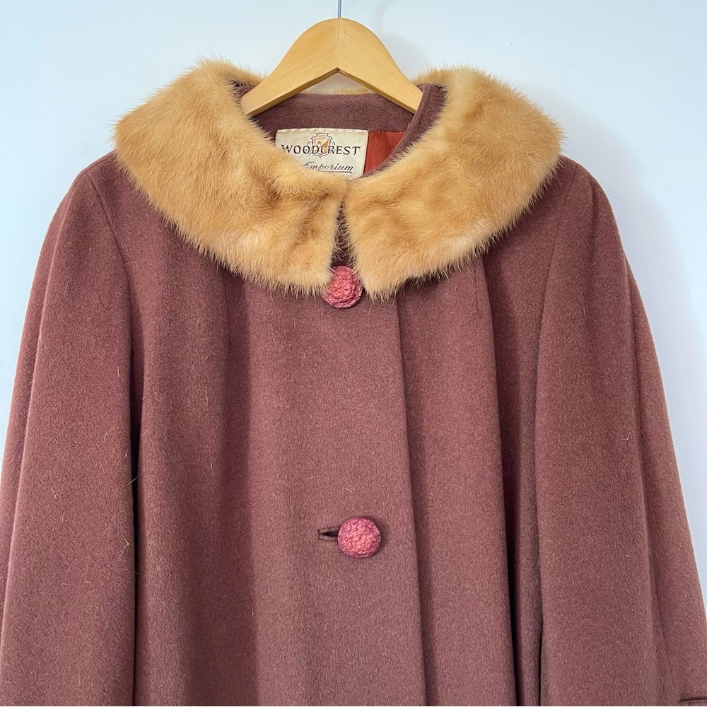 Vintage 1950’s Swing Coat with Fur Collar size 12-14